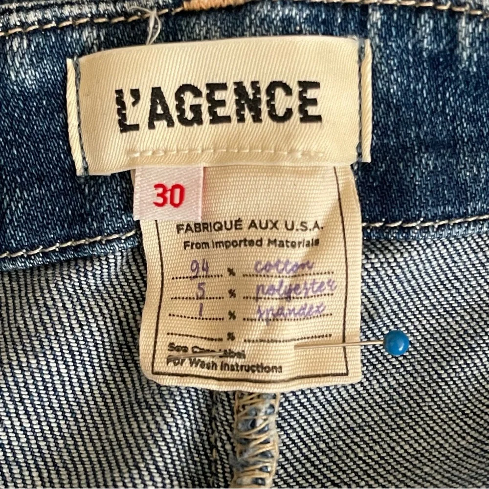 L’AGENCE Women’s Cargo Jeans Size 30 Blue Straight‎ Leg Utility Denim Cabincore